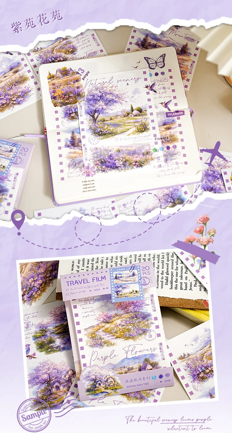 20pcs/1lot kawaii Stationery Stickers Travel Film Diary Planner junk journal Decorative Scrapbooking DIY Craft Stickers