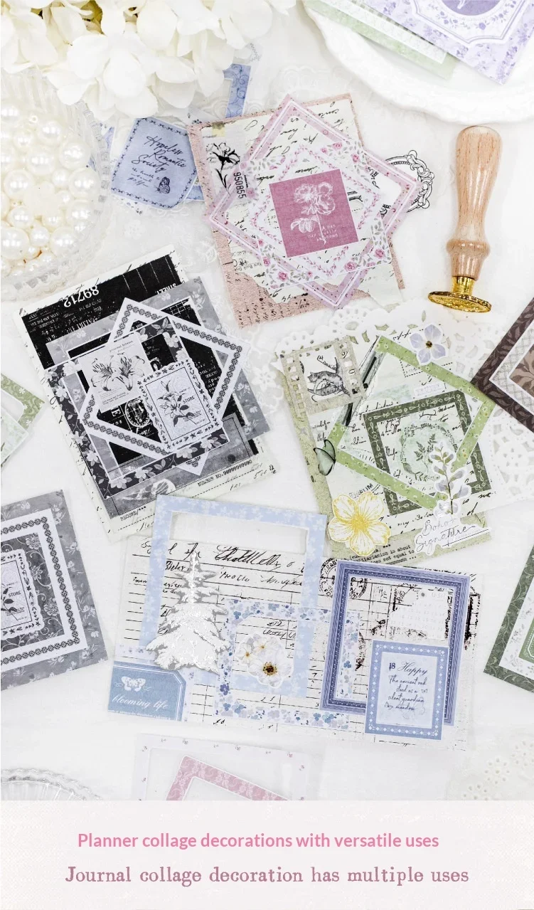 JIANWU Vintage Lace Flower Hollow Border Landscape Material Collage Scrapbooking Sticker Creative DIY Journal Stationery