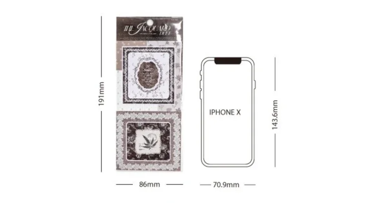 JIANWU Vintage Lace Flower Hollow Border Landscape Material Collage Scrapbooking Sticker Creative DIY Journal Stationery
