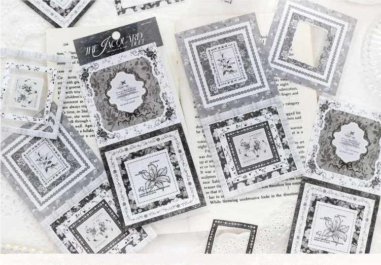 JIANWU Vintage Lace Flower Hollow Border Landscape Material Collage Scrapbooking Sticker Creative DIY Journal Stationery