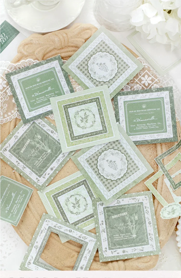 JIANWU Vintage Lace Flower Hollow Border Landscape Material Collage Scrapbooking Sticker Creative DIY Journal Stationery