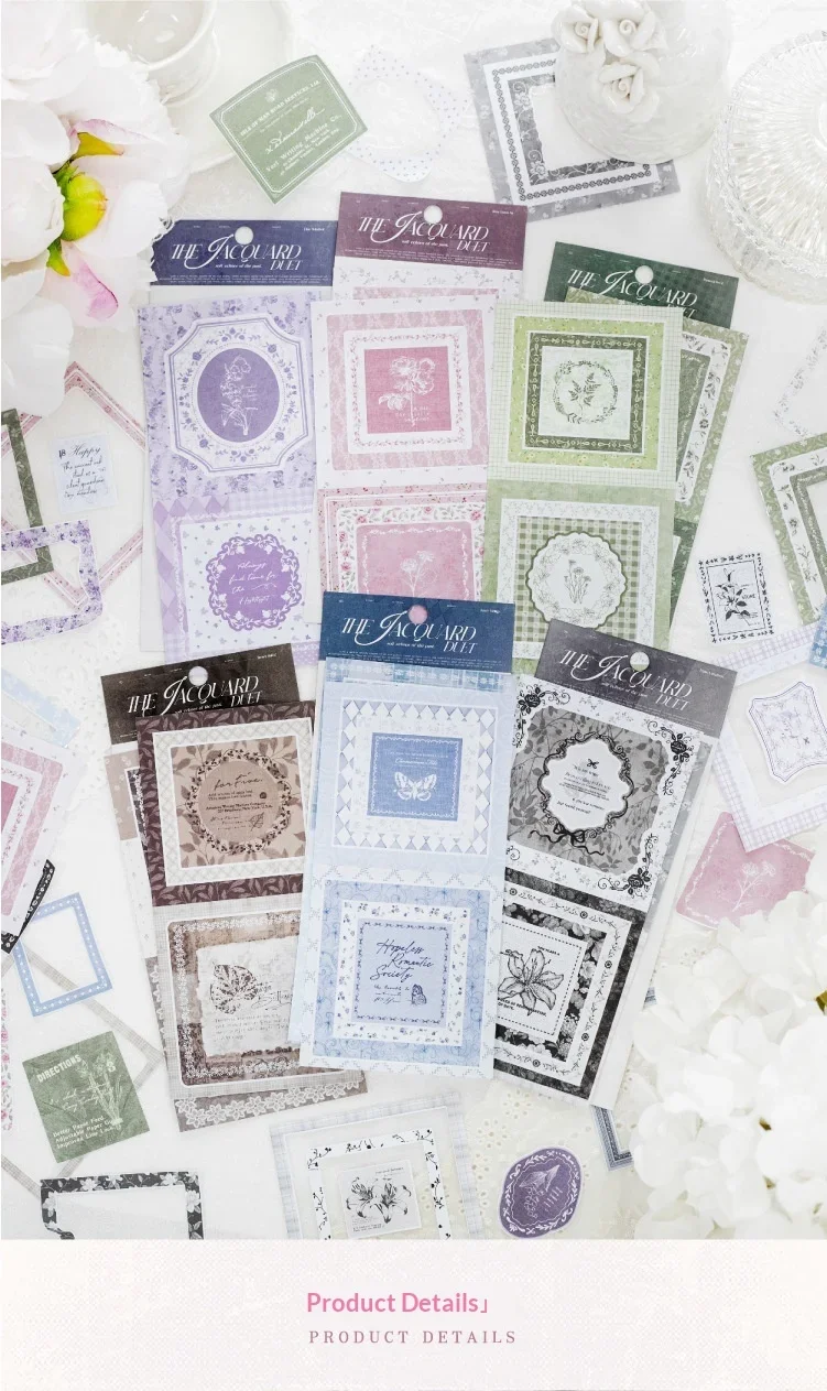 JIANWU Vintage Lace Flower Hollow Border Landscape Material Collage Scrapbooking Sticker Creative DIY Journal Stationery