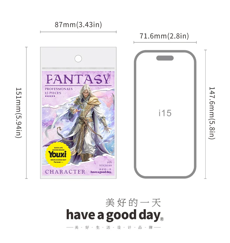 15pcs Kawaii Stationery Stickers Fantasy Professionals DIY Craft Scrapbooking Album Junk Journal Happy Planner Diary