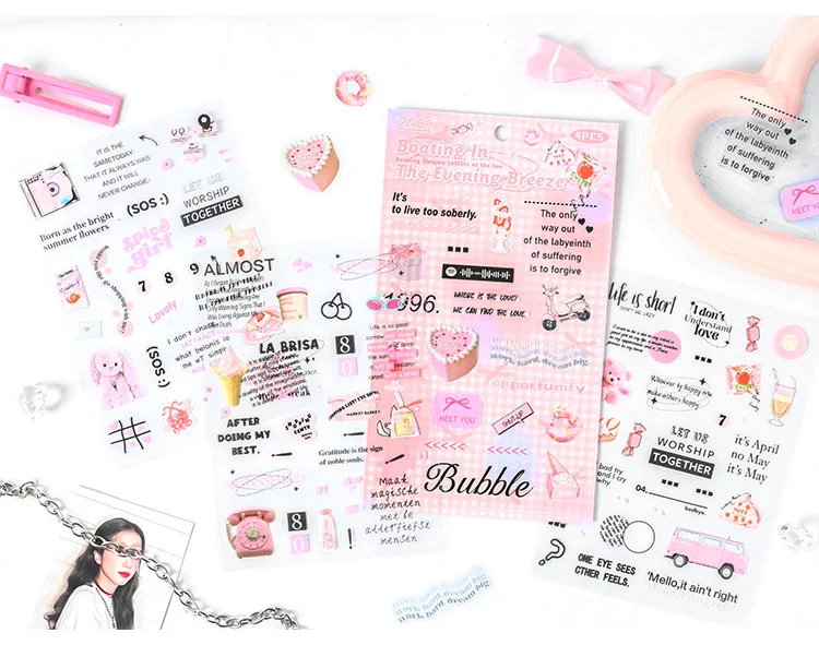4pcs/1lot Kawaii Stationery Stickers postal letter sent by post in autumn Diary Decorative Stickers Scrapbooking Craft Stickers