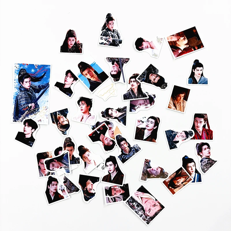 40Pcs/Set Zhang Linghe Xie‑zheng Stickers Drama Pursuit Of Jade Waterproof Vinyl Decal Ancient General Character Sticker for Fan