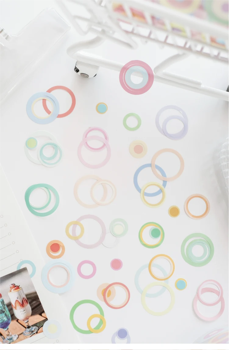 Journal GOo 6.2cmx2m Color Echo Tape Stickers Cute Candy Loop Masking Tape for Collage Junk Journal Scrapbook Mobile Stationery