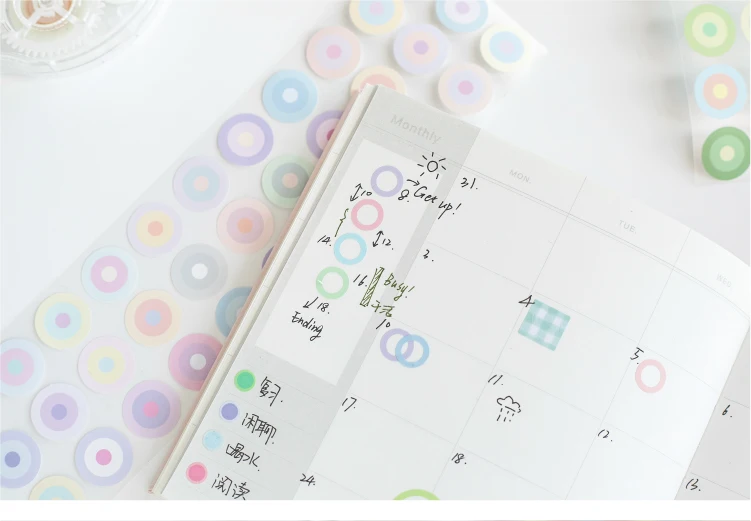 Journal GOo 6.2cmx2m Color Echo Tape Stickers Cute Candy Loop Masking Tape for Collage Junk Journal Scrapbook Mobile Stationery