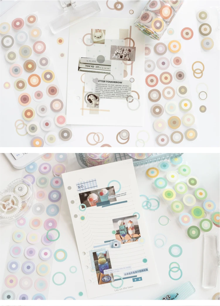Journal GOo 6.2cmx2m Color Echo Tape Stickers Cute Candy Loop Masking Tape for Collage Junk Journal Scrapbook Mobile Stationery