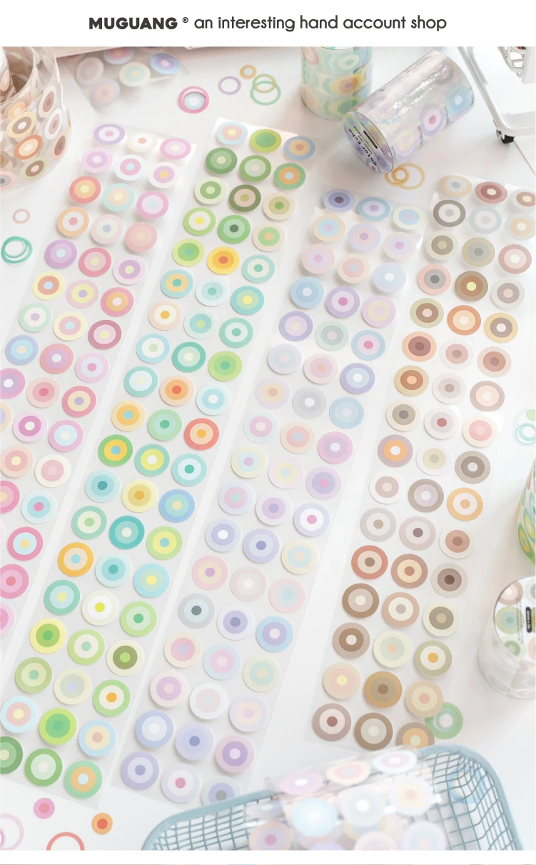 Journal GOo 6.2cmx2m Color Echo Tape Stickers Cute Candy Loop Masking Tape for Collage Junk Journal Scrapbook Mobile Stationery