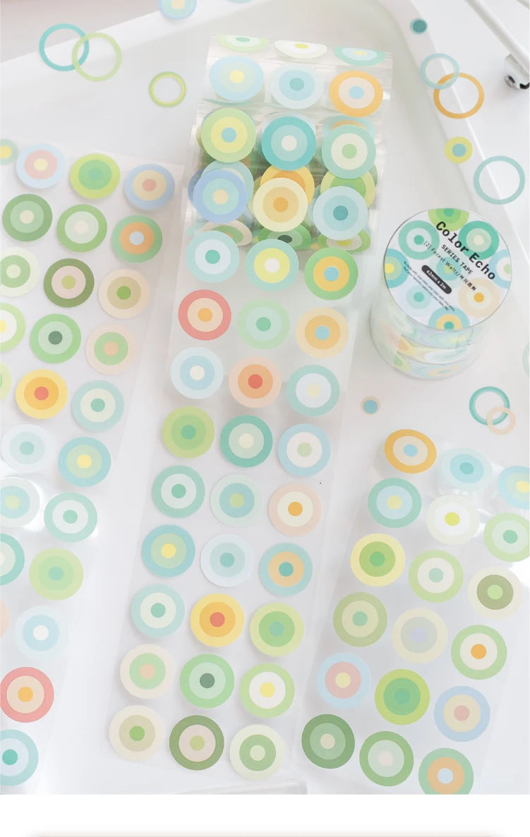 Journal GOo 6.2cmx2m Color Echo Tape Stickers Cute Candy Loop Masking Tape for Collage Junk Journal Scrapbook Mobile Stationery