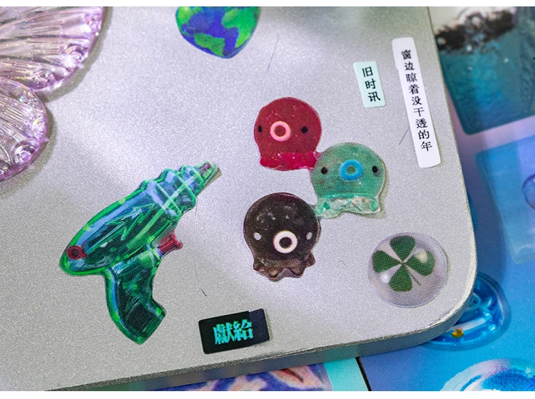 TIANZI Cyberpunk Theme Die-Cut Stickers Book 20/40 Sheets for DIY Decorative Scrapbook Collage Aesthetic Stationery Stickers