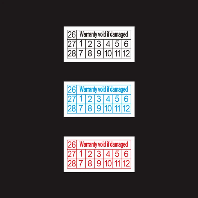 200pcs New Year 26/27/28 red rectangular fragile label if remove the label warranty tear invalid sticker 16X8mm