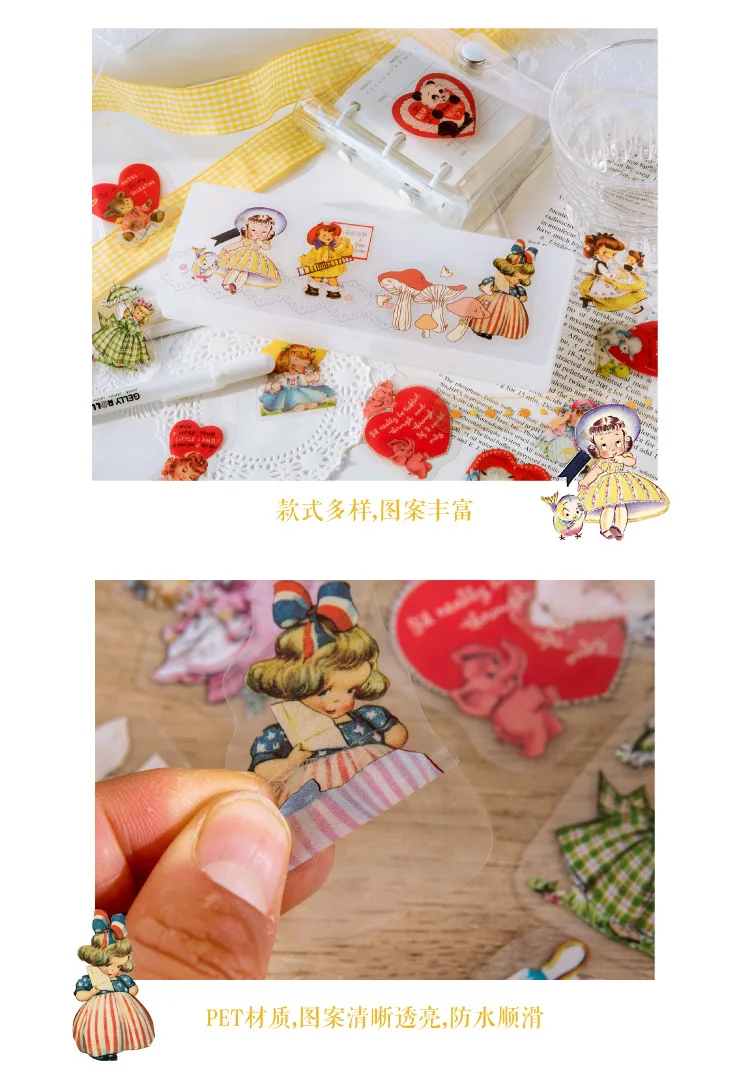 45pcs/lot Kawaii Stationery Stickers Ode to Joy Showa Diary Planner Decorative Mobile Stickers Scrapbooking DIY Craft Sticker