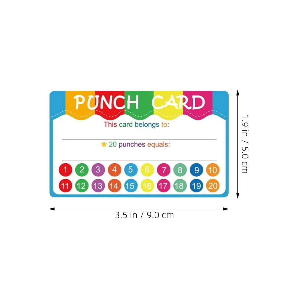 50Pcs Reward Punch Cards Cartoon Design School Incentive Encouragement Cards Classroom Teaching Tools for Kids Motivation