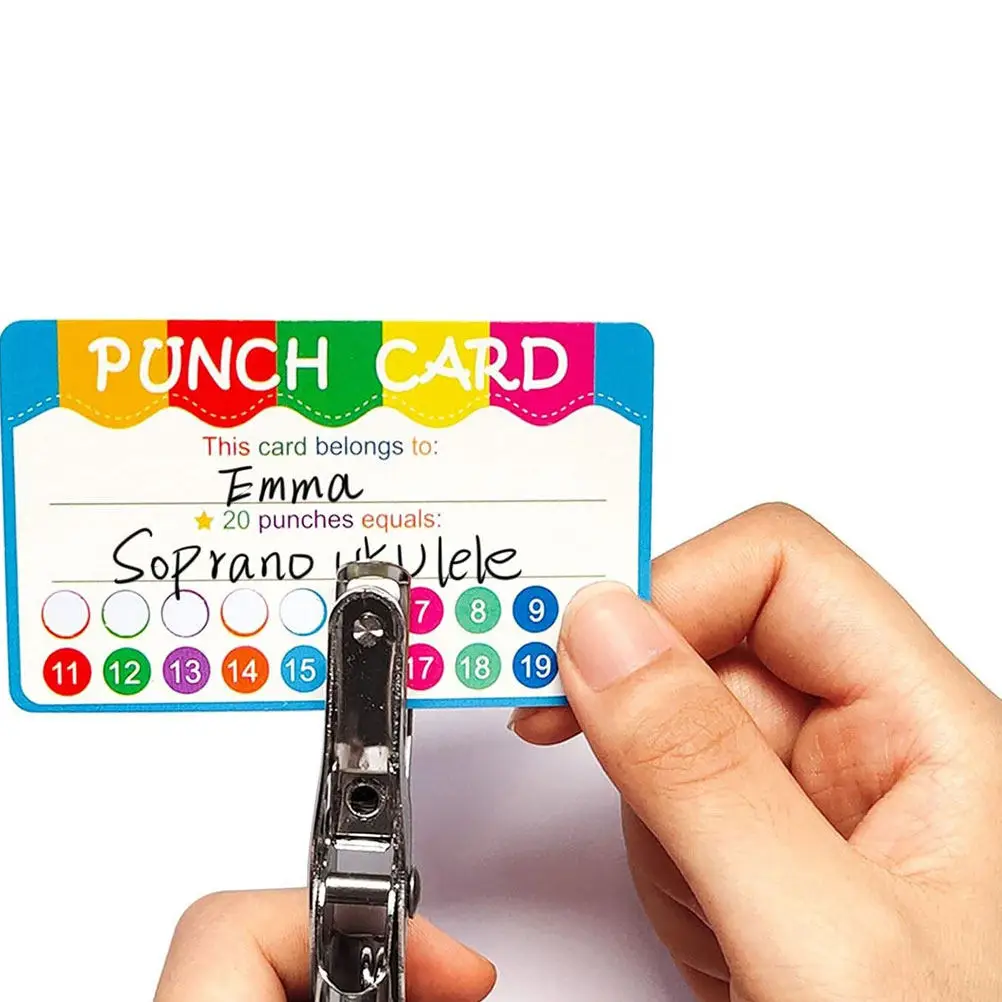 50Pcs Reward Punch Cards Cartoon Design School Incentive Encouragement Cards Classroom Teaching Tools for Kids Motivation