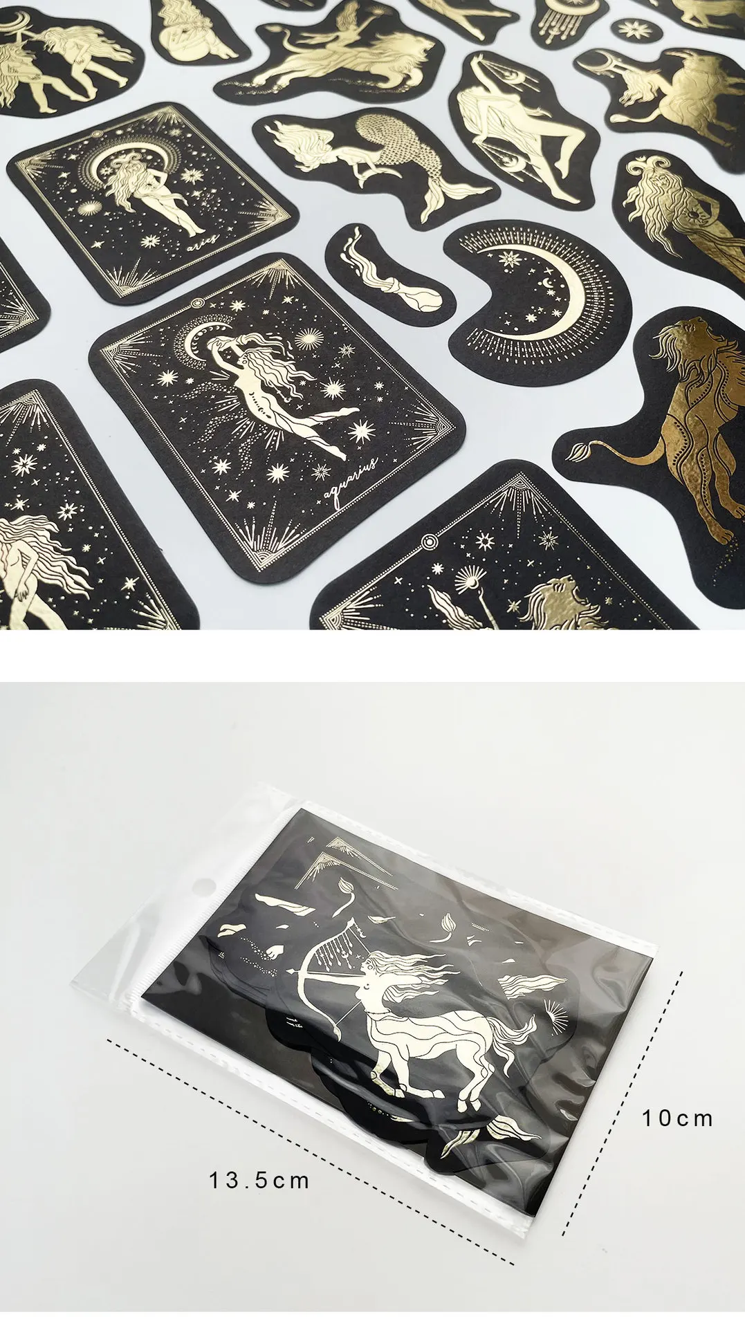 Mengtai 40pcs Constellation girl Decorative gold Stickers Scrapbooking Label Diary Stationery Album Retro stars Journal Planner