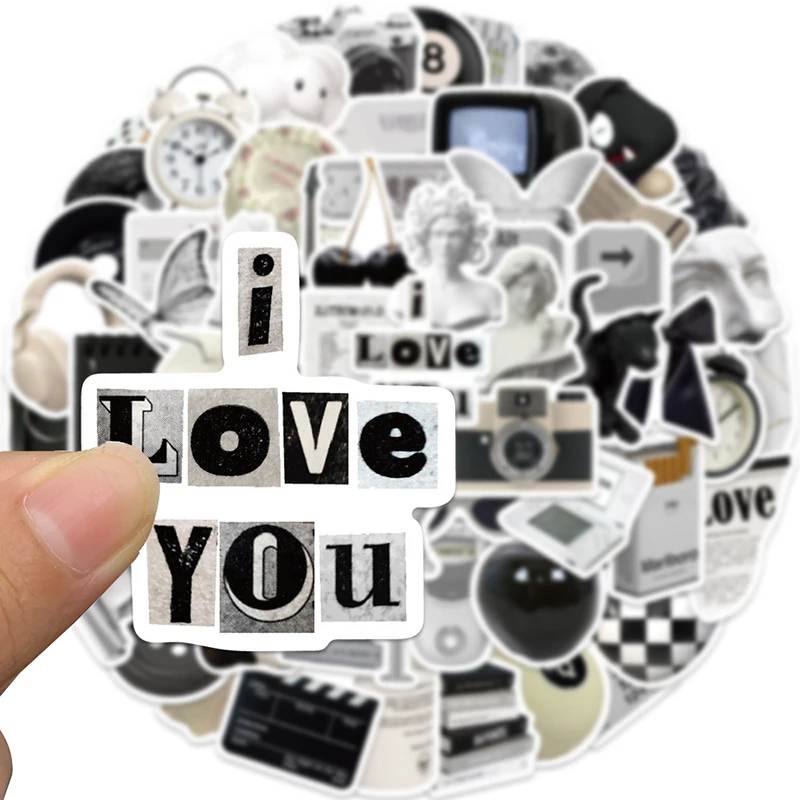 10/30/61PCS Simple Sculpture PVC Graffiti Sticker Sticky Aesthetic Decorative Scrapbook DIY Phone Stationery Supply