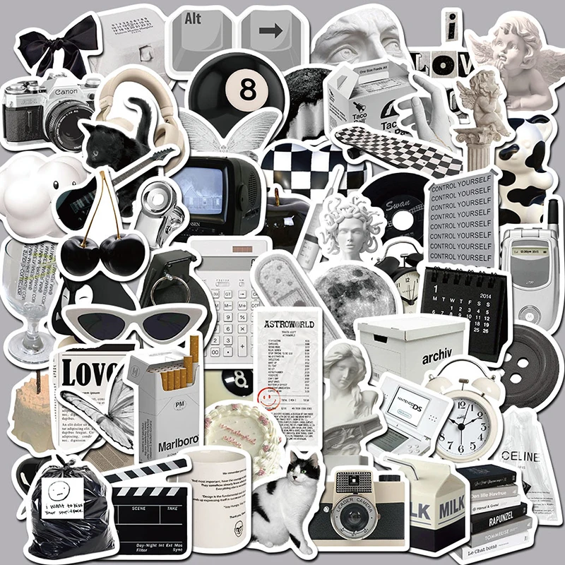 10/30/61PCS Simple Sculpture PVC Graffiti Sticker Sticky Aesthetic Decorative Scrapbook DIY Phone Stationery Supply