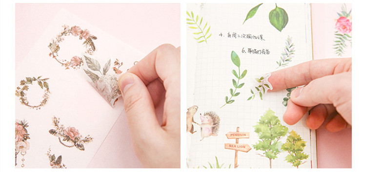 6 sheets/pack Cartoon Cat Washi Paper Sticker Kawaii Journal Stickers Scrapbooking Daily Planner Stationery Supplies