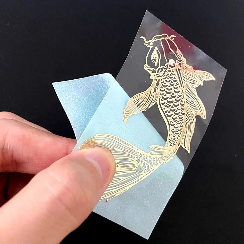 Tai Chi baguatu fish metal transfer sticker Koi Pisces mobile phone back stick auspicious carp laptop DIY decorative sticker