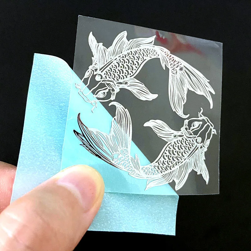 Tai Chi baguatu fish metal transfer sticker Koi Pisces mobile phone back stick auspicious carp laptop DIY decorative sticker