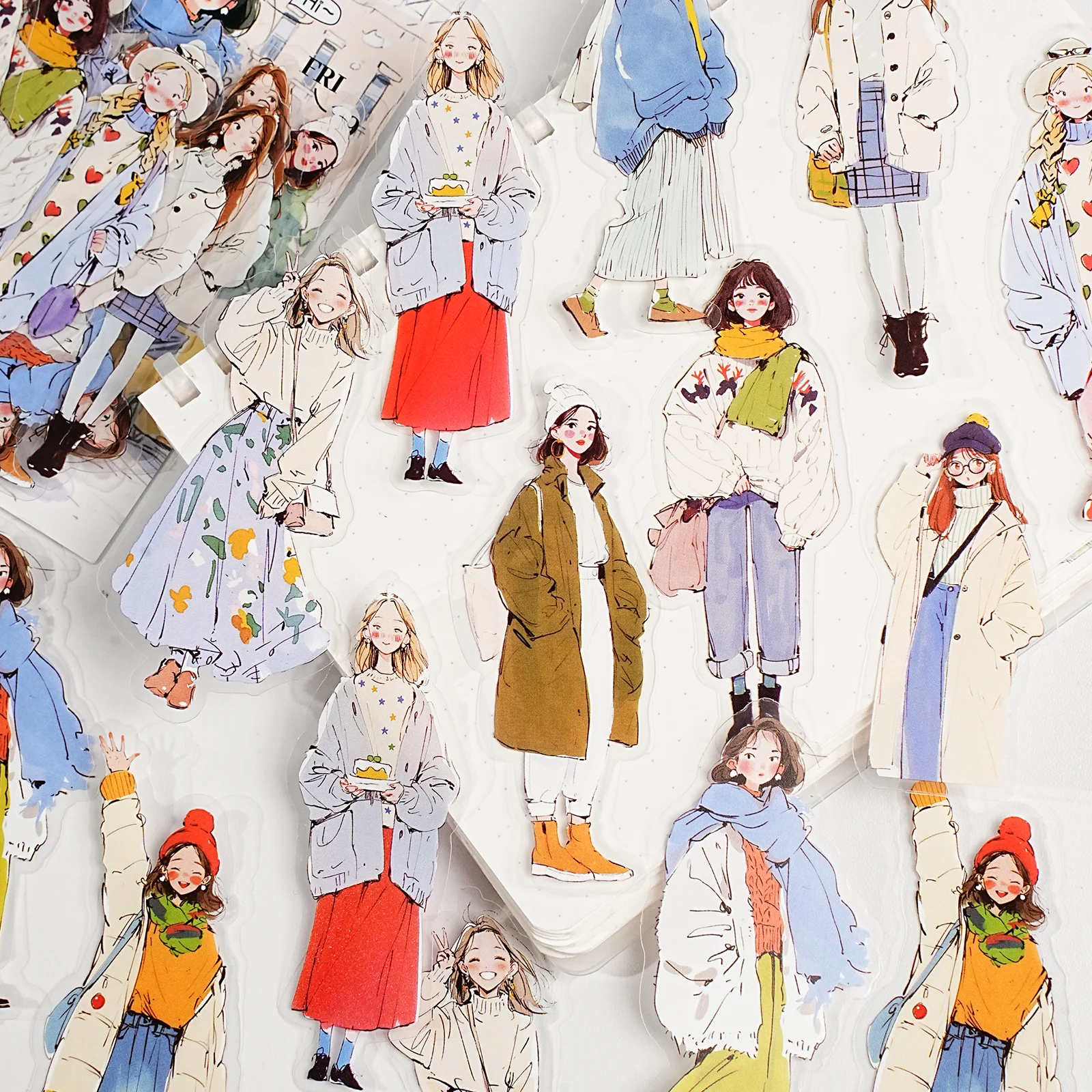Etori Life Aesthetic Outfit Set Fashion Aesthetic Outfit Illustration Stickers 20Pcs Hand-Drawn Character Daily Outfit Journal Decoration Stickers for Laptop, Phone Case, Photo Album, Handmade Scrapbook Supplies, Children's Gift Paper Bag, DIY Diary, Art Supplies, Party Decoration, Stationery Stickers, Gift for Friends