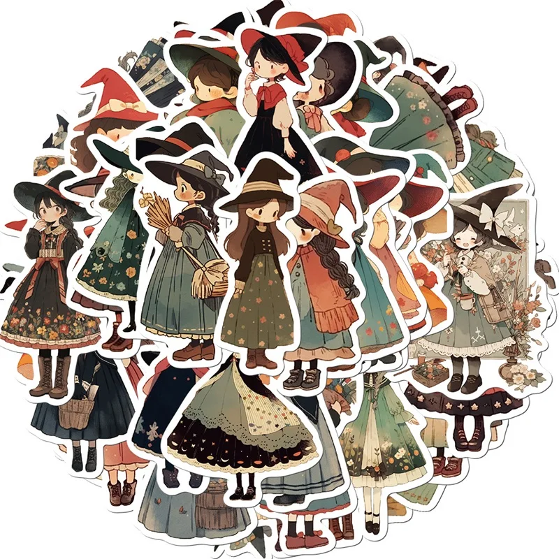 10/30/50PCS Cartoon Q Witch PVC Sticker Aesthetic Korean Decoration Scrapbooking Stationery School Supplies