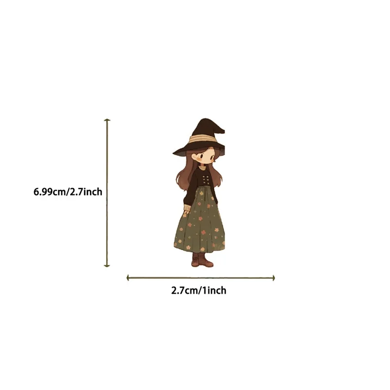 10/30/50PCS Cartoon Q Witch PVC Sticker Aesthetic Korean Decoration Scrapbooking Stationery School Supplies