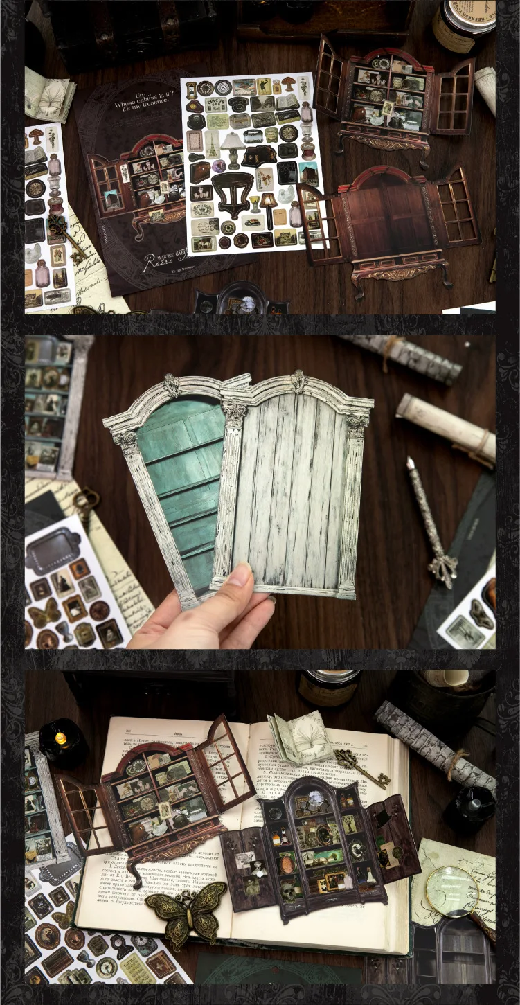 JIANWU Retro Treasure Series Vintage Life Landscape Material Collage Scrapbooking Sticker Creative DIY Journal Stationery