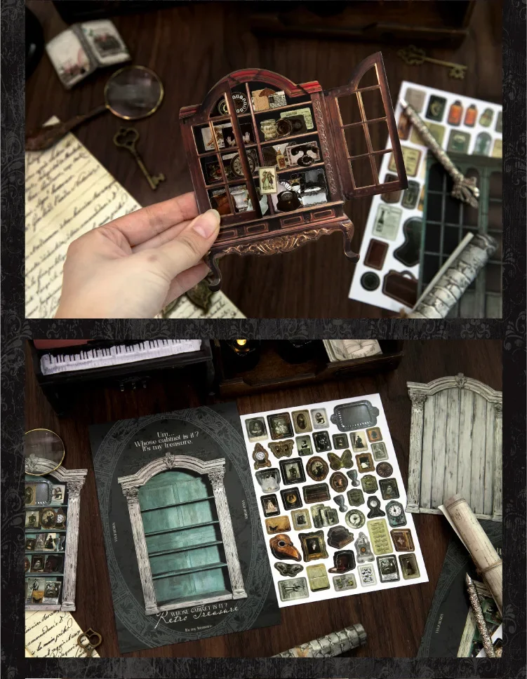 JIANWU Retro Treasure Series Vintage Life Landscape Material Collage Scrapbooking Sticker Creative DIY Journal Stationery