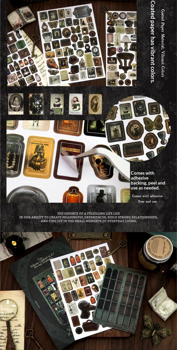 JIANWU Retro Treasure Series Vintage Life Landscape Material Collage Scrapbooking Sticker Creative DIY Journal Stationery