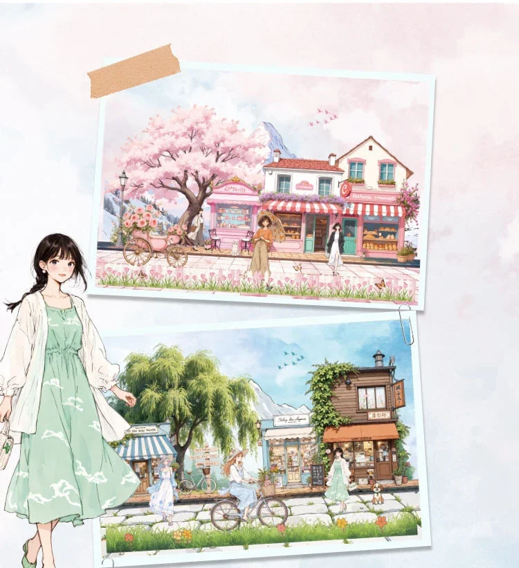 JIANWU Seasonal Illustrated Series Vintage Flower Plant Snow Landscape Material Collage Sticker Creative DIY Journal Stationery