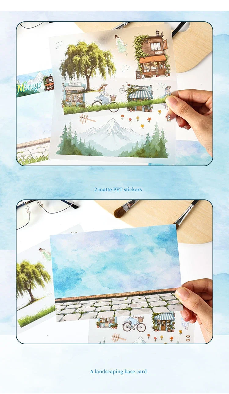 JIANWU Seasonal Illustrated Series Vintage Flower Plant Snow Landscape Material Collage Sticker Creative DIY Journal Stationery