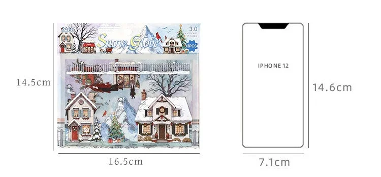 JIANWU Seasonal Illustrated Series Vintage Flower Plant Snow Landscape Material Collage Sticker Creative DIY Journal Stationery