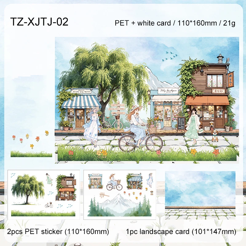 JIANWU Seasonal Illustrated Series Vintage Flower Plant Snow Landscape Material Collage Sticker Creative DIY Journal Stationery