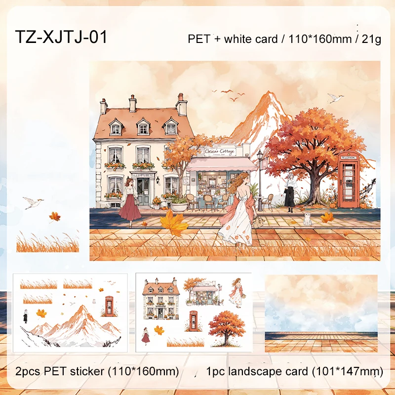 JIANWU Seasonal Illustrated Series Vintage Flower Plant Snow Landscape Material Collage Sticker Creative DIY Journal Stationery