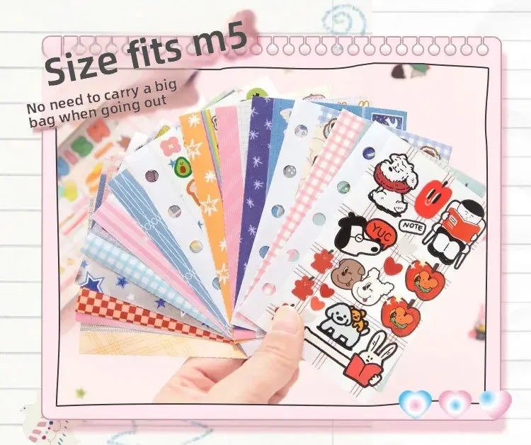 Kawaii Dual M5 Sticker Book Ins Korean Style Cute Cartoon Decorative Stickers Romantic DIY Handbook Scrapbook School Supplies