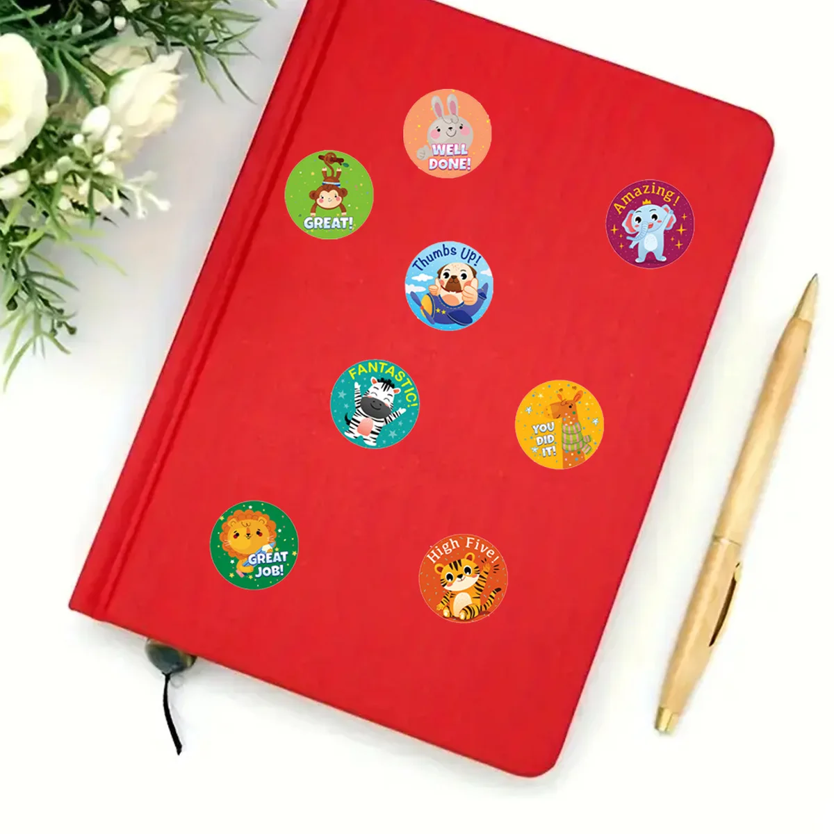 500pcs/roll Teacher Reward Sticker Motivational Phrases Stickers for School Student Classic Toys Cute Stationery Stickers