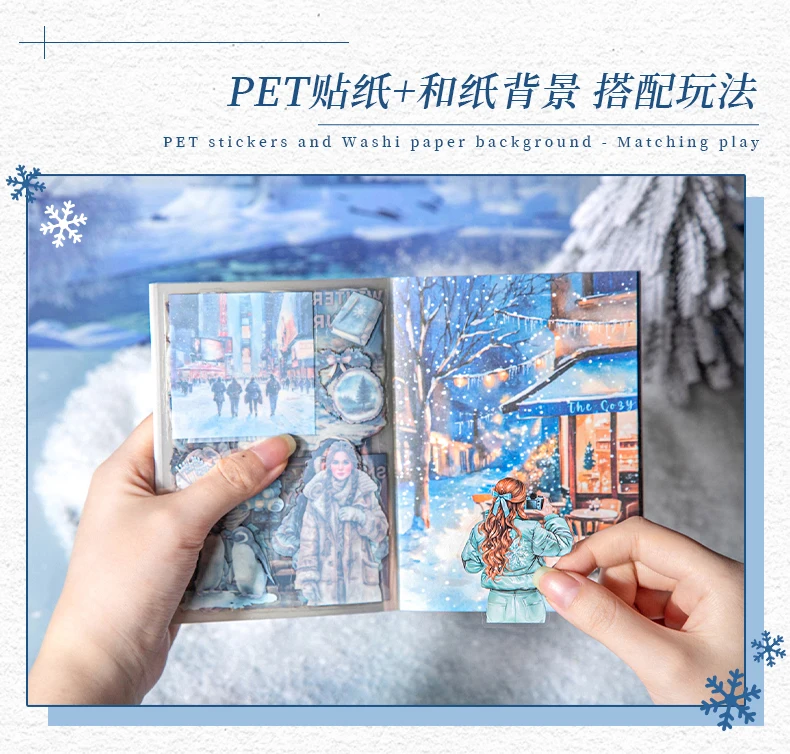 20pcs Snow Country Fantasy Winter Theme Sticker Book Snowy Atmosphere Scene Materials Planner Diary Album Collage Decor Mr.Paper