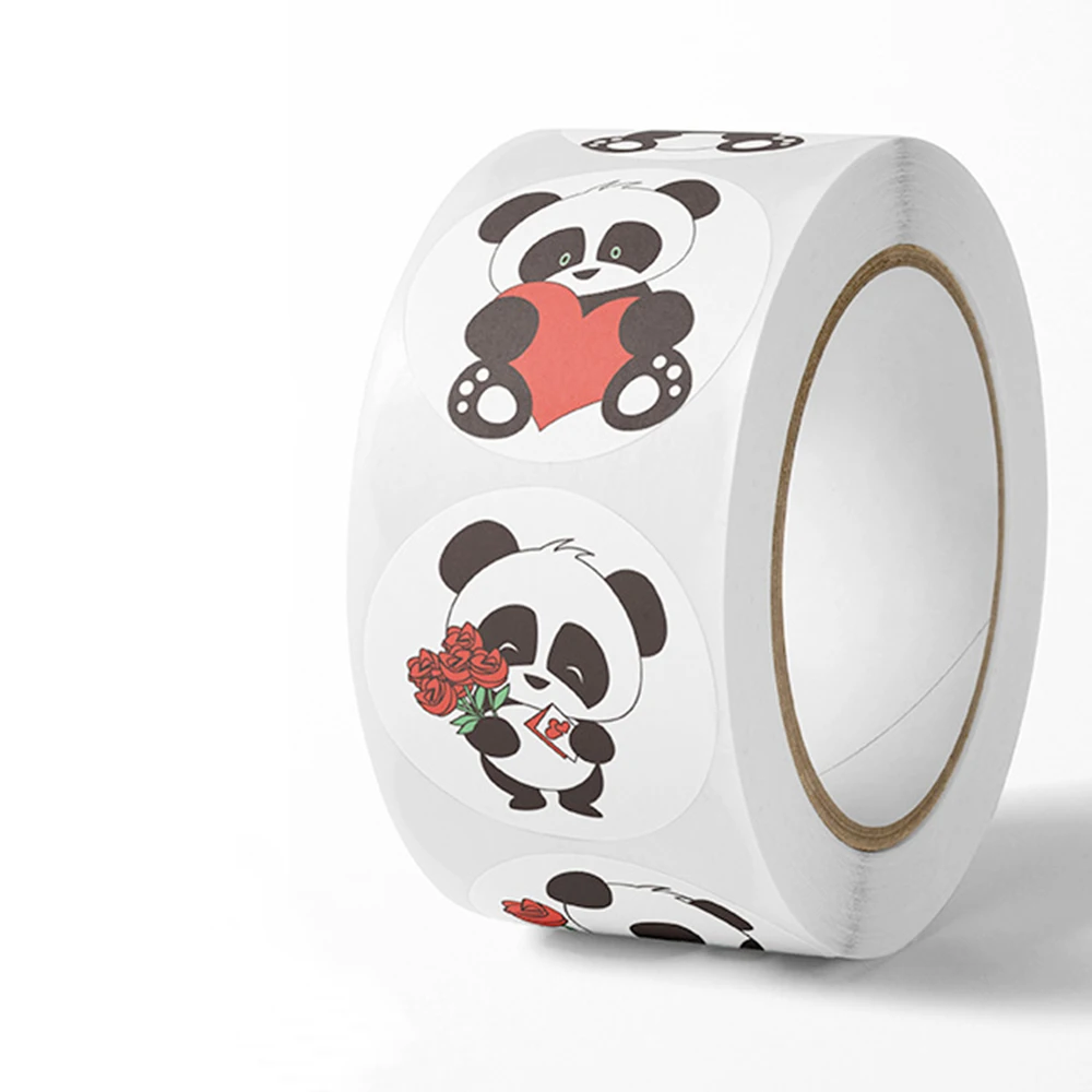 100-500pcs Panda Cute Cartoon Stickers 1inch Reward Sticker Gift Decoration Stationery Stickers