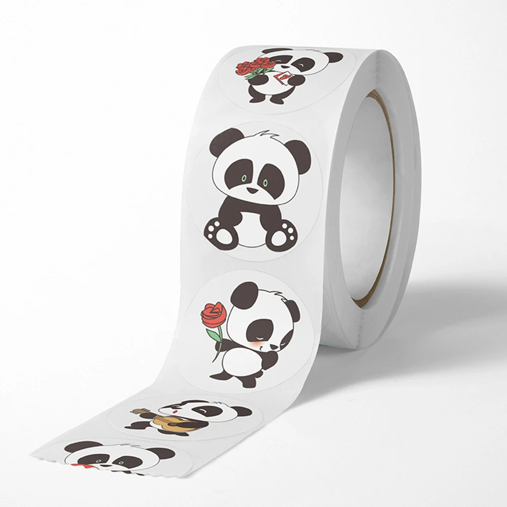 100-500pcs Panda Cute Cartoon Stickers 1inch Reward Sticker Gift Decoration Stationery Stickers