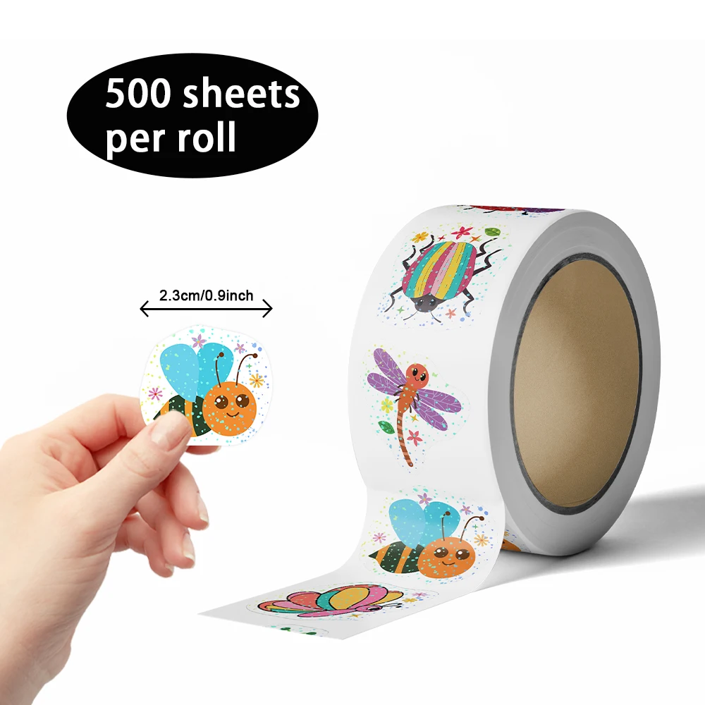 50-500pcs Cartoon Insects Spider Butterfly Roll Stickers Decals For Phone Laptop Notebook Skateboard Guitar DIY Stickers