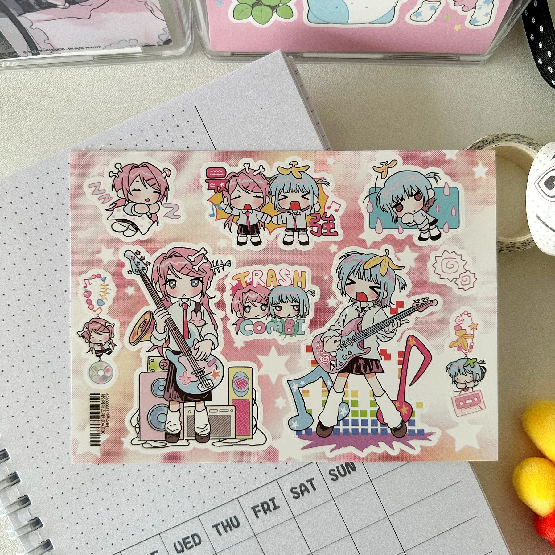 Korean Anime Character Stickers Cartoon Demon Boy Angel Girl Sticker Cute Journal Diary Scrapbook Diy Decorative Stickers