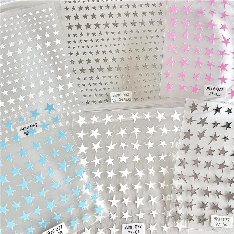 1pcs 5D Kawaii Colorful Star Nail Art Stickers, Self Adhesive Star Nail Decals, DIY Manicure Decoration Accessories