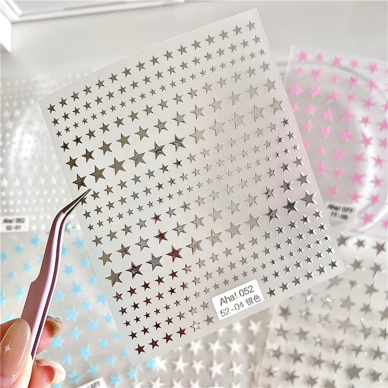 1pcs 5D Kawaii Colorful Star Nail Art Stickers, Self Adhesive Star Nail Decals, DIY Manicure Decoration Accessories