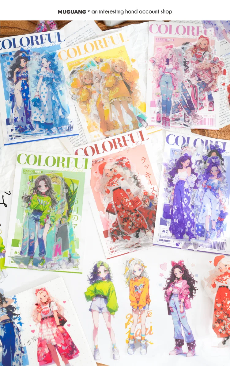 20pcs/1lot Kawaii Scrapbook Stickers  I am colourful Scrapbooking Supplies Planner Decorative Craft Stationery Sticker