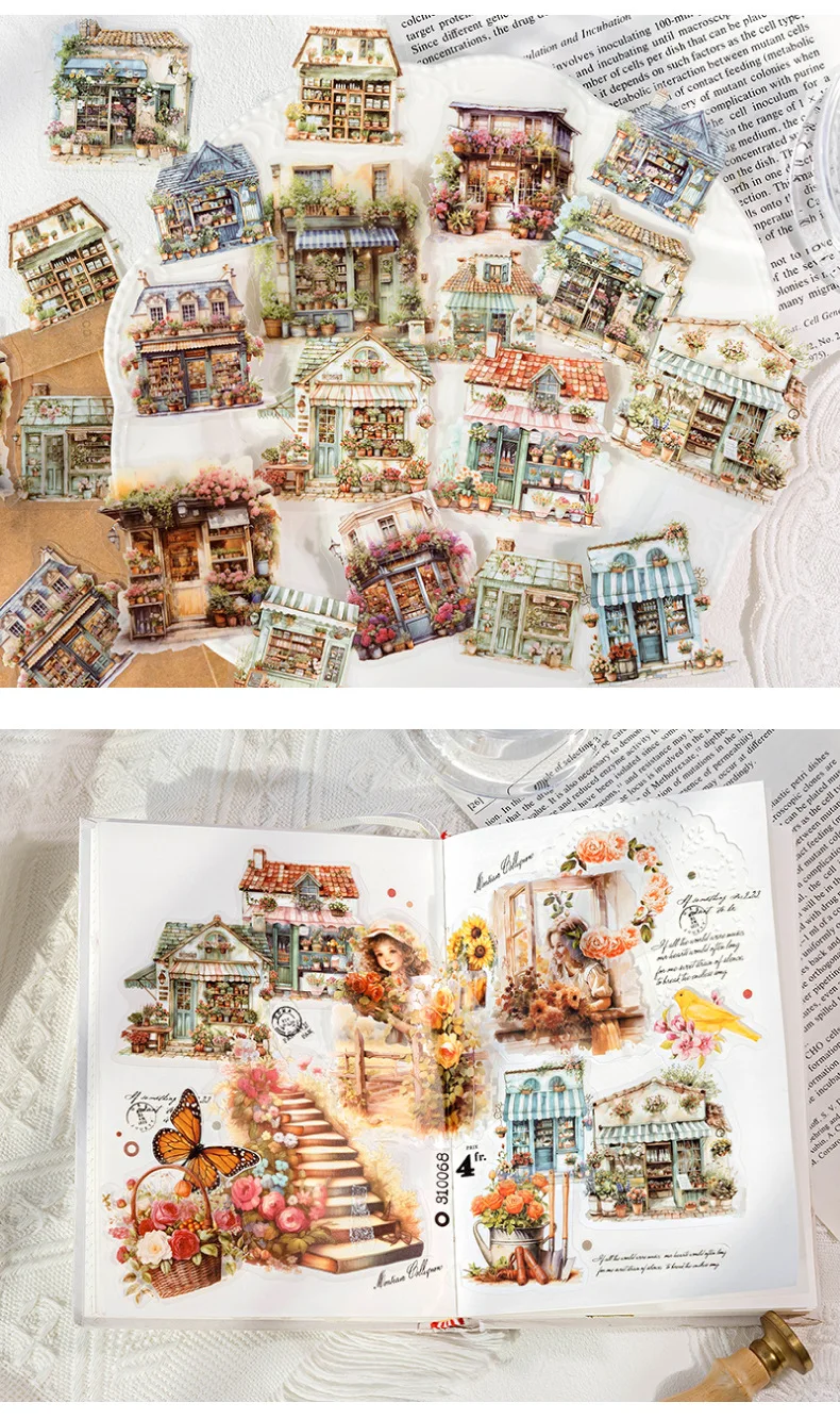 30pcs/1lot Kawaii Scrapbook Stickers Forest Lodge Nature Series Junk Journal Gold Planner Stationery Sticker Planner Decorative