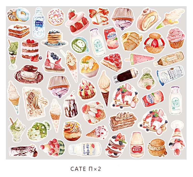 100pcs/pack Cute Kawaii Cat Green Plant Stickers Journal Decorative Stickers Scrapbooking Diary Stationery Album Girls Stickers
