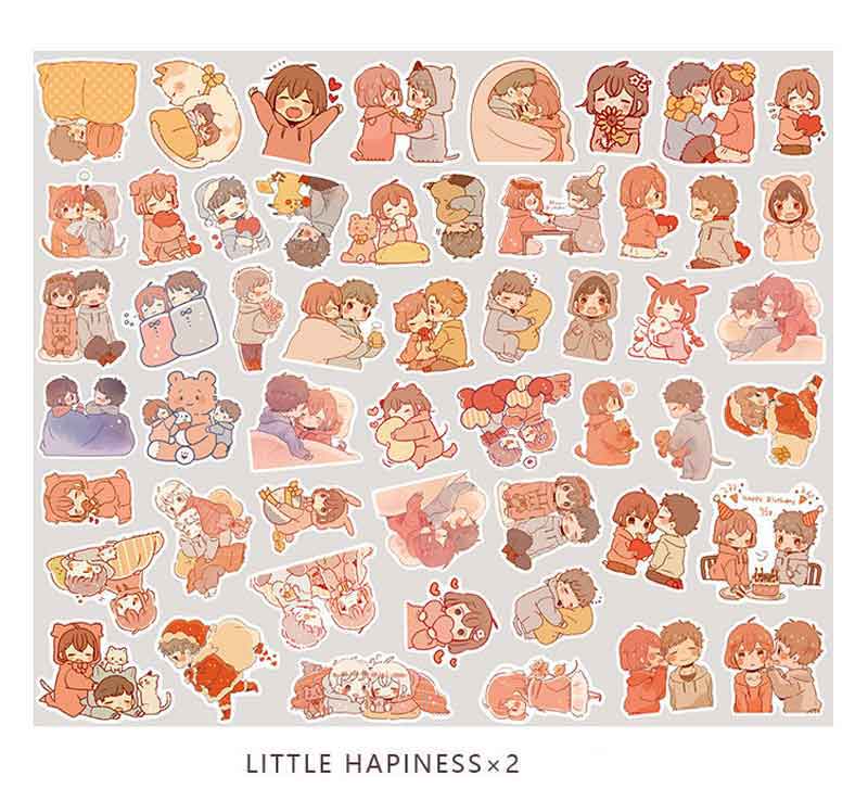100pcs/pack Cute Kawaii Cat Green Plant Stickers Journal Decorative Stickers Scrapbooking Diary Stationery Album Girls Stickers