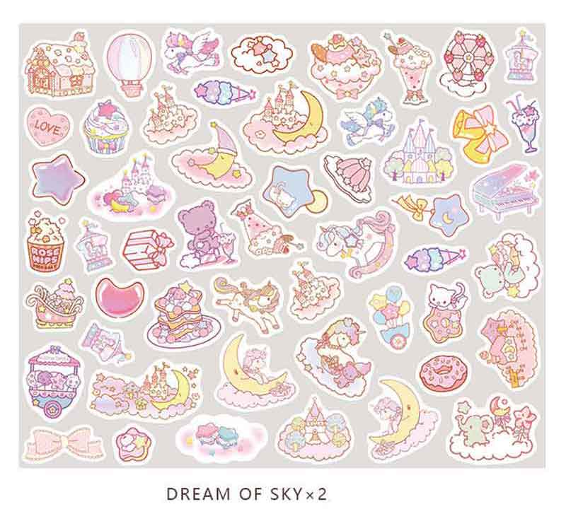 100pcs/pack Cute Kawaii Cat Green Plant Stickers Journal Decorative Stickers Scrapbooking Diary Stationery Album Girls Stickers